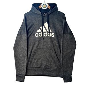 Adidas Logo Grey Climawarm Pullover Hoodie